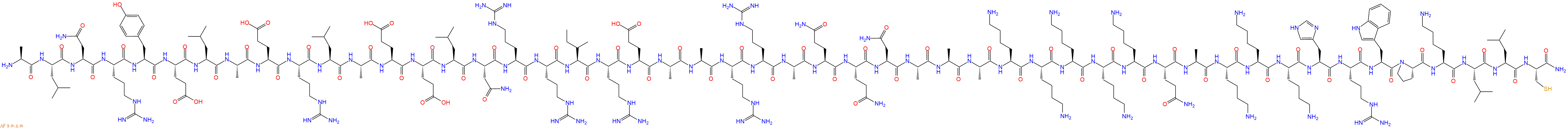 专肽生物产品H2N-Ala-Leu-Asn-Arg-Tyr-Glu-Leu-Ala-Glu-Arg-Leu-Ala-Glu-Glu-Leu-Asn-Arg-Arg-Ile-Arg-Glu-Ala-Ala-Arg-Arg-Ala-Gln-Gln-Asn-Ala-Ala-Ala-Lys-Lys-Lys-Lys-Lys-Gln-Ala-Lys-Lys-Lys-His-Arg-Trp-Pro-Lys-Leu-Leu-Cys-NH2