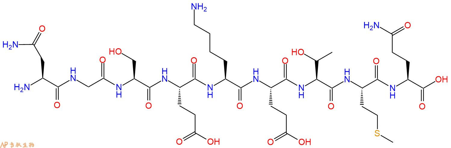 专肽生物产品H2N-Asn-Gly-Ser-Glu-Lys-Glu-Thr-Met-Gln-OH