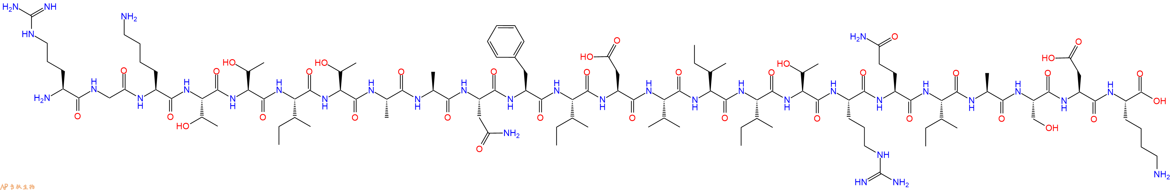 专肽生物产品H2N-Arg-Gly-Lys-Thr-Thr-Ile-Thr-Ala-Ala-Asn-Phe-Ile-Asp-Val-Ile-Ile-Thr-Arg-Gln-Ile-Ala-Ser-Asp-Lys-OH