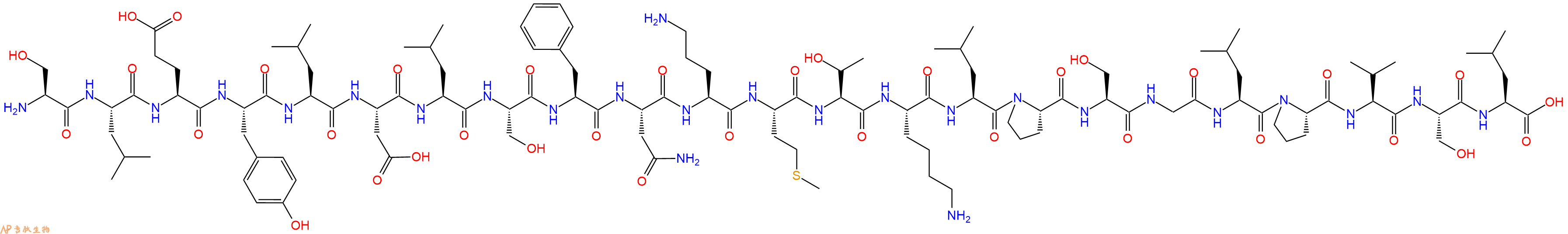 专肽生物产品H2N-Ser-Leu-Glu-Tyr-Leu-Asp-Leu-Ser-Phe-Asn-Orn-Met-Thr-Lys-Leu-Pro-Ser-Gly-Leu-Pro-Val-Ser-Leu-OH
