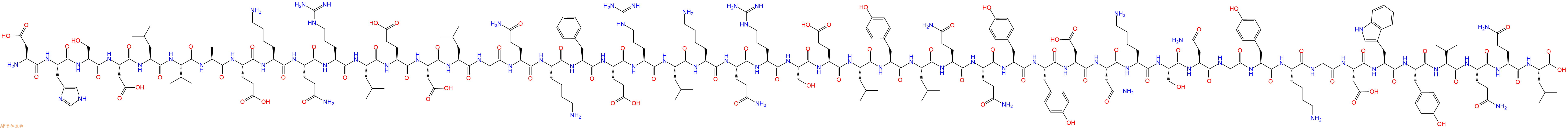 专肽生物产品H2N-Asp-His-Ser-Asp-Leu-Val-Ala-Glu-Lys-Gln-Arg-Leu-Glu-Asp-Leu-Gly-Gln-Lys-Phe-Glu-Arg-Leu-Lys-Gln-Arg-Ser-Glu-Leu-Tyr-Leu-Gln-Gln-Tyr-Tyr-Asp-Asn-Lys-Ser-Asn-Gly-Tyr-Lys-Gly-Asp-Trp-Tyr-Val-Gln-Gln-Leu-OH
