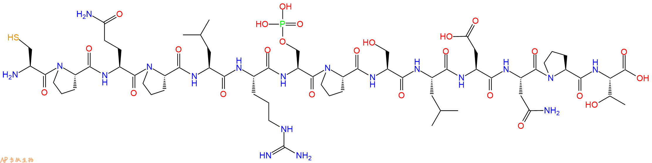 专肽生物产品H2N-Cys-Pro-Gln-Pro-Leu-Arg-Ser(PO3H2)-Pro-Ser-Leu-Asp-Asn-Pro-Thr-OH