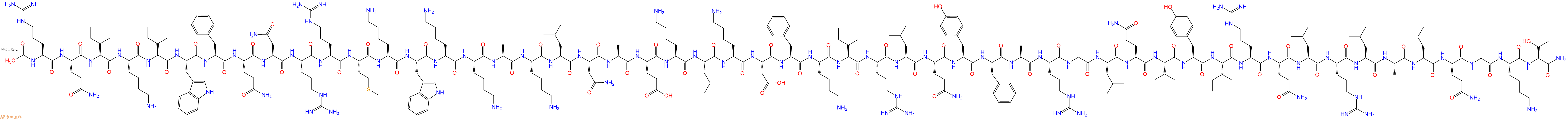 专肽生物产品Ac-Arg-Gln-Ile-Lys-Ile-Trp-Phe-Gln-Asn-Arg-Arg-Met-Lys-Trp-Lys-Lys-Ala-Lys-Leu-Asn-Ala-Glu-Lys-Leu-Lys-Asp-Phe-Lys-Ile-Arg-Leu-Gln-Tyr-Phe-Ala-Arg-Gly-Leu-Gln-Val-Tyr-Ile-Arg-Gln-Leu-Arg-Leu-Ala-Leu-Gln-Gly-Lys-Thr-NH2