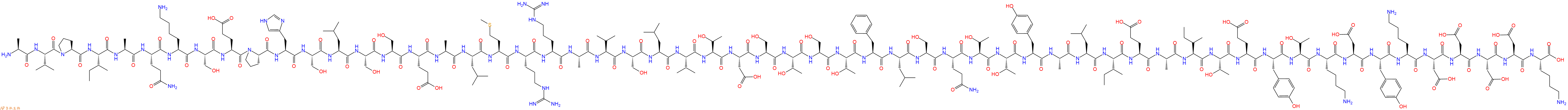 专肽生物产品H2N-Ala-Val-Pro-Ile-Ala-Gln-Lys-Ser-Glu-Pro-His-Ser-Leu-Ser-Ser-Glu-Ala-Leu-Met-Arg-Arg-Ala-Val-Ser-Leu-Val-Thr-Asp-Ser-Thr-Ser-Thr-Phe-Leu-Ser-Gln-Thr-Thr-Tyr-Ala-Leu-Ile-Glu-Ala-Ile-Thr-Glu-Tyr-Thr-Lys-Asp-Tyr-Lys-Asp-Asp-Asp-Asp-Lys-OH