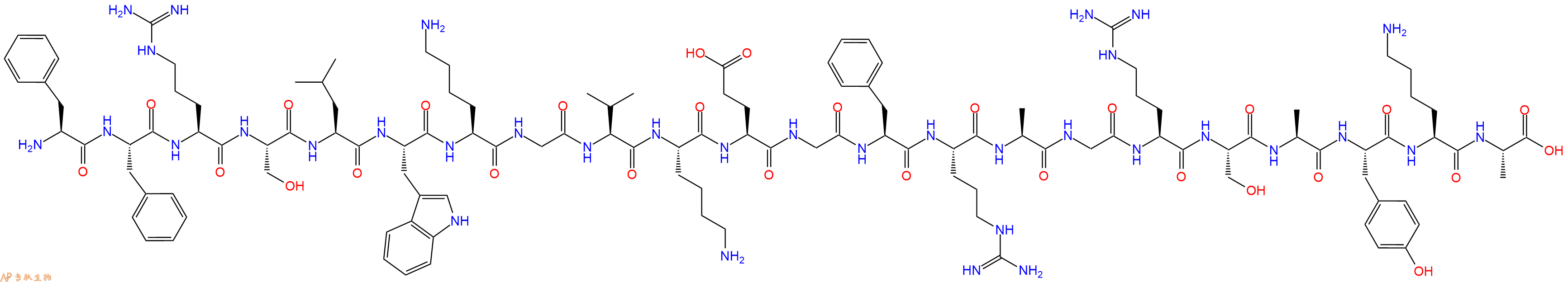 专肽生物产品H2N-Phe-Phe-Arg-Ser-Leu-Trp-Lys-Gly-Val-Lys-Glu-Gly-Phe-Arg-Ala-Gly-Arg-Ser-Ala-Tyr-Lys-Ala-OH