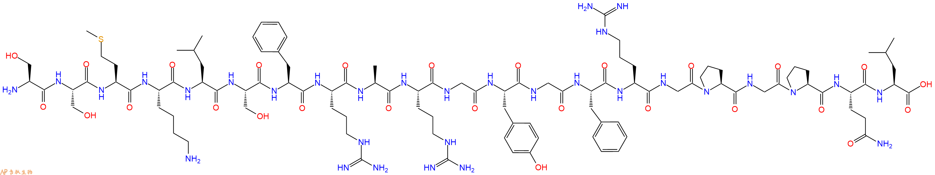 专肽生物产品H2N-Ser-Ser-Met-Lys-Leu-Ser-Phe-Arg-Ala-Arg-Gly-Tyr-Gly-Phe-Arg-Gly-Pro-Gly-Pro-Gln-Leu-OH