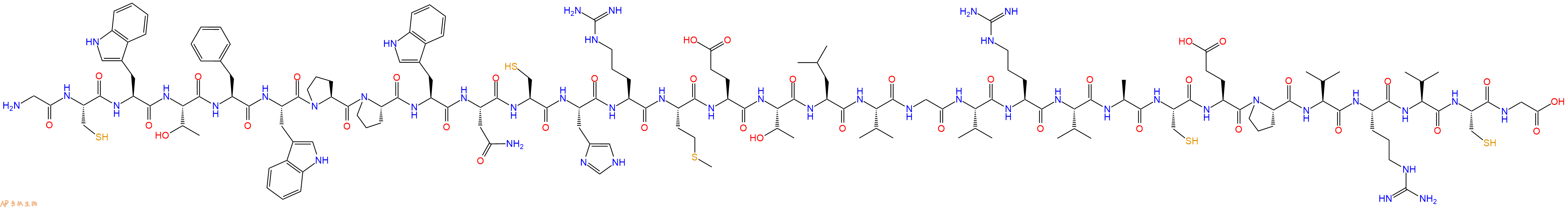 专肽生物产品H2N-Gly-Cys-Trp-Thr-Phe-Trp-Pro-Pro-Trp-Asn-Cys-His-Arg-Met-Glu-Thr-Leu-Val-Gly-Val-Arg-Val-Ala-Cys-Glu-Pro-Val-Arg-Val-Cys-Gly-OH
