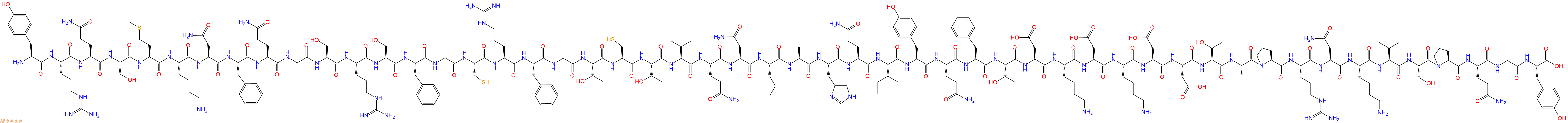 专肽生物产品H2N-Tyr-Arg-Gln-Ser-Met-Lys-Asn-Phe-Gln-Gly-Ser-Arg-Ser-Phe-Gly-Cys-Arg-Phe-Gly-Thr-Cys-Thr-Val-Gln-Asn-Leu-Ala-His-Gln-Ile-Tyr-Gln-Phe-Thr-Asp-Lys-Asp-Lys-Asp-Asp-Thr-Ala-Pro-Arg-Asn-Lys-Ile-Ser-Pro-Gln-Gly-Tyr-OH