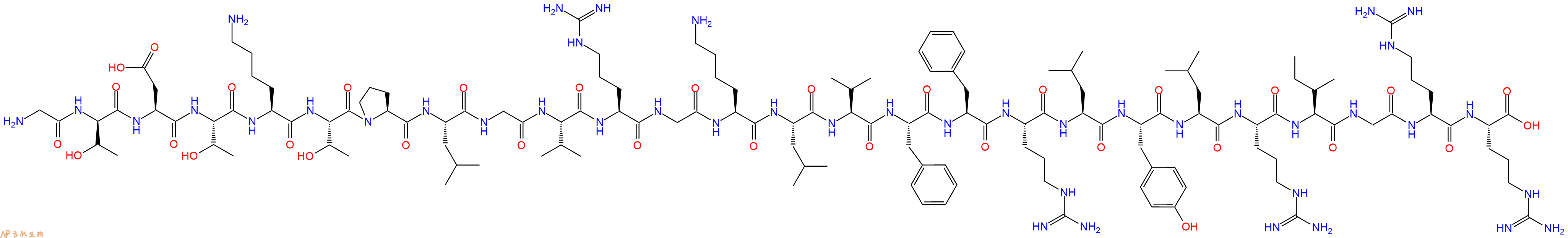 专肽生物产品H2N-Gly-DThr-Asp-Thr-Lys-Thr-Pro-Leu-Gly-Val-Arg-Gly-Lys-Leu-Val-Phe-Phe-Arg-Leu-Tyr-Leu-Arg-Ile-Gly-Arg-Arg-OH