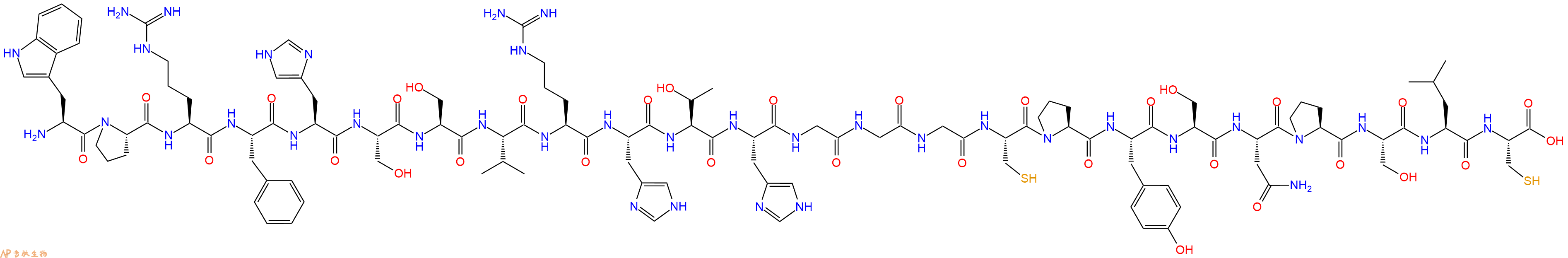专肽生物产品H2N-Trp-Pro-Arg-Phe-His-Ser-Ser-Val-Arg-His-Thr-His-Gly-Gly-Gly-Cys-Pro-Tyr-Ser-Asn-Pro-Ser-Leu-Cys-OH
