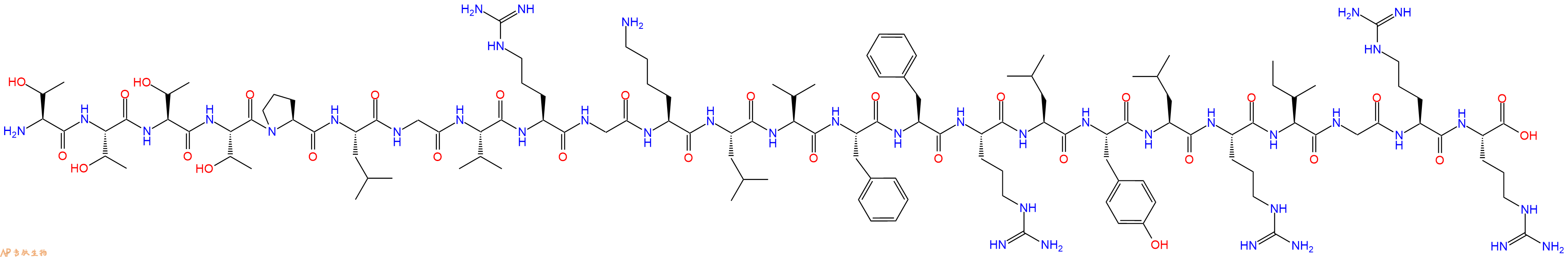 专肽生物产品H2N-Thr-Thr-Thr-Thr-Pro-Leu-Gly-Val-Arg-Gly-Lys-Leu-Val-Phe-Phe-Arg-Leu-Tyr-Leu-Arg-Ile-Gly-Arg-Arg-OH