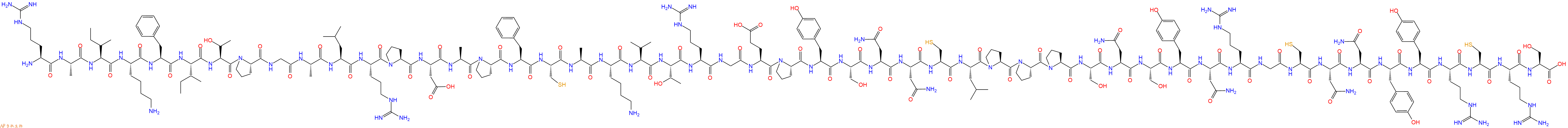 专肽生物产品H2N-Arg-Ala-Ile-Lys-Phe-Ile-Thr-Pro-Gly-Ala-Leu-Arg-Pro-Asp-Ala-Pro-Phe-Cys-Ala-Lys-Val-Thr-Arg-Gly-Glu-Pro-Tyr-Ser-Asn-Asn-Cys-Leu-Pro-Pro-Pro-Ser-Asn-Ser-Tyr-Asn-Arg-Gly-Cys-Asn-Asn-Tyr-Tyr-Arg-Cys-Arg-Ser-OH