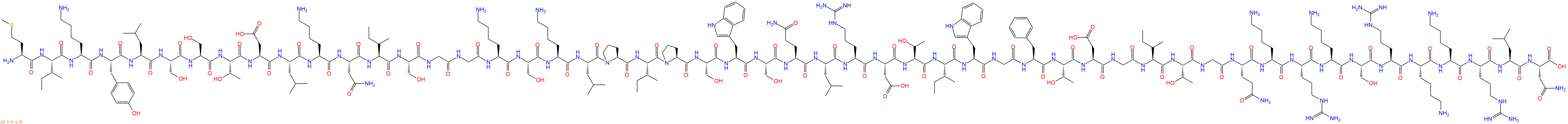 专肽生物产品H2N-Met-Ile-Lys-Tyr-Leu-Ser-Ser-Thr-Asp-Leu-Lys-Asn-Ile-Ser-Gly-Gly-Lys-Ser-Lys-Leu-Pro-Ile-Pro-Ser-Trp-Ser-Gln-Leu-Arg-Asp-Thr-Ile-Trp-Gly-Phe-Thr-Asp-Gly-Ile-Thr-Gly-Gln-Lys-Arg-Lys-Ser-Arg-Lys-Lys-Arg-Leu-Asn-OH