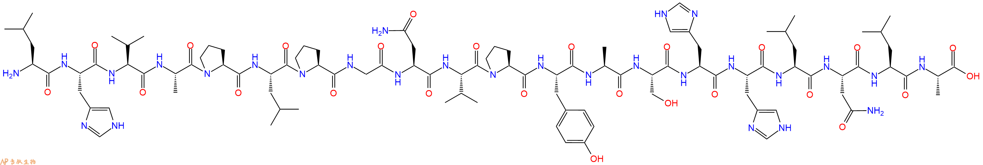 专肽生物产品H2N-Leu-His-Val-Ala-Pro-Leu-Pro-Gly-Asn-Val-Pro-Tyr-Ala-Ser-His-His-Leu-Asn-Leu-Ala-OH