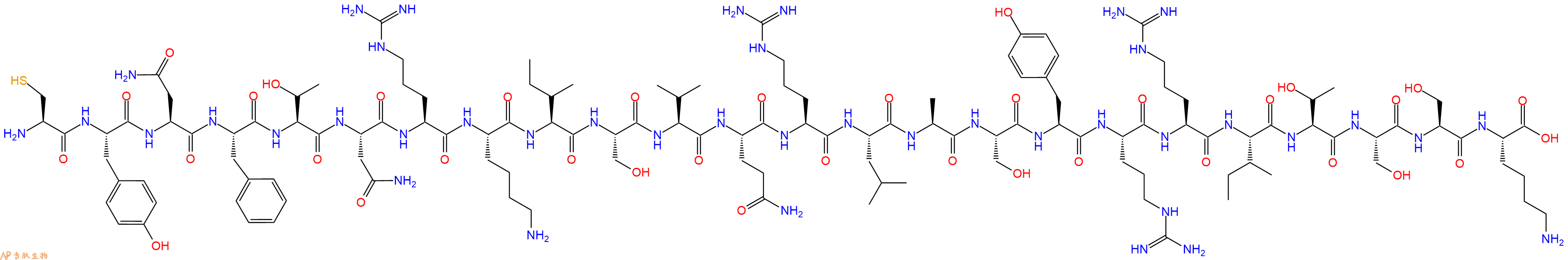 专肽生物产品H2N-Cys-Tyr-Asn-Phe-Thr-Asn-Arg-Lys-Ile-Ser-Val-Gln-Arg-Leu-Ala-Ser-Tyr-Arg-Arg-Ile-Thr-Ser-Ser-Lys-OH