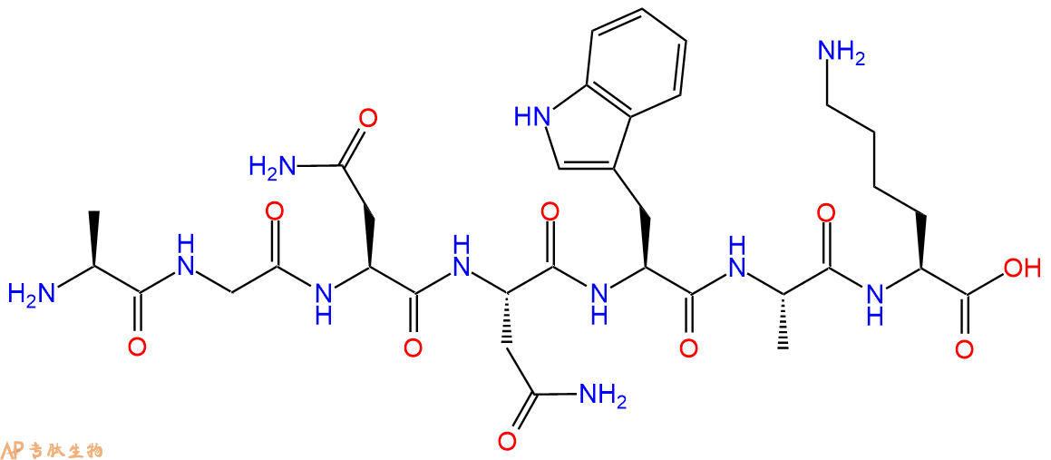 专肽生物产品H2N-Ala-Gly-Asn-Asn-Trp-Ala-Lys-OH