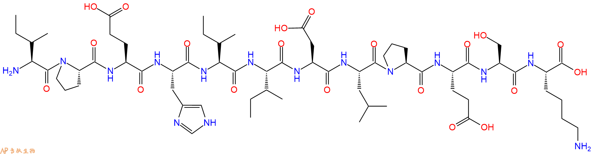 专肽生物产品H2N-Ile-Pro-Glu-His-Ile-Ile-Asp-Leu-Pro-Glu-Ser-Lys-OH