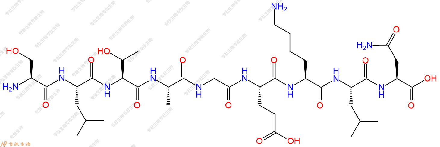 专肽生物产品H2N-Ser-Leu-Thr-Ala-Gly-Glu-Lys-Leu-Asn-OH