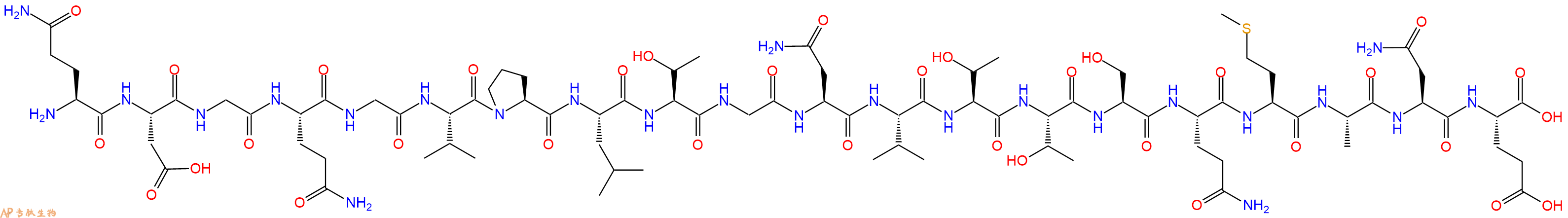 专肽生物产品H2N-Gln-Asp-Gly-Gln-Gly-Val-Pro-Leu-Thr-Gly-Asn-Val-Thr-Thr-Ser-Gln-Met-Ala-Asn-Glu-OH