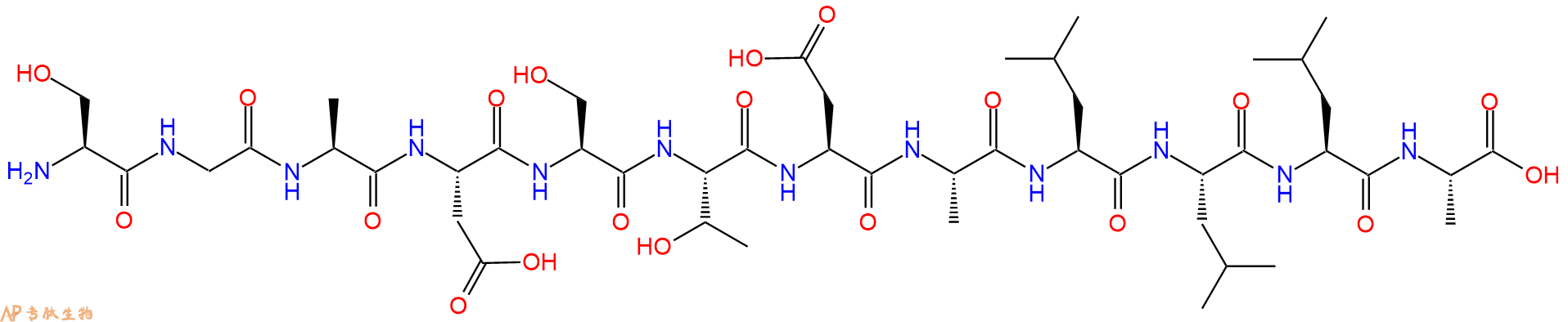 专肽生物产品H2N-Ser-Gly-Ala-Asp-Ser-Thr-Asp-Ala-Leu-Leu-Leu-Ala-OH
