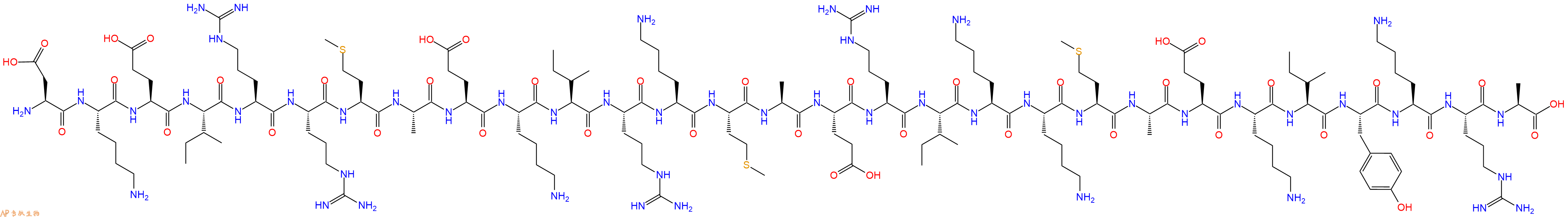 专肽生物产品H2N-Asp-Lys-Glu-Ile-Arg-Arg-Met-Ala-Glu-Lys-Ile-Arg-Lys-Met-Ala-Glu-Arg-Ile-Lys-Lys-Met-Ala-Glu-Lys-Ile-Tyr-Lys-Arg-Ala-OH