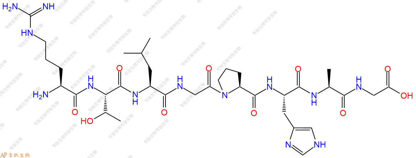 专肽生物产品H2N-Arg-Thr-Leu-Gly-Pro-His-Ala-Gly-OH