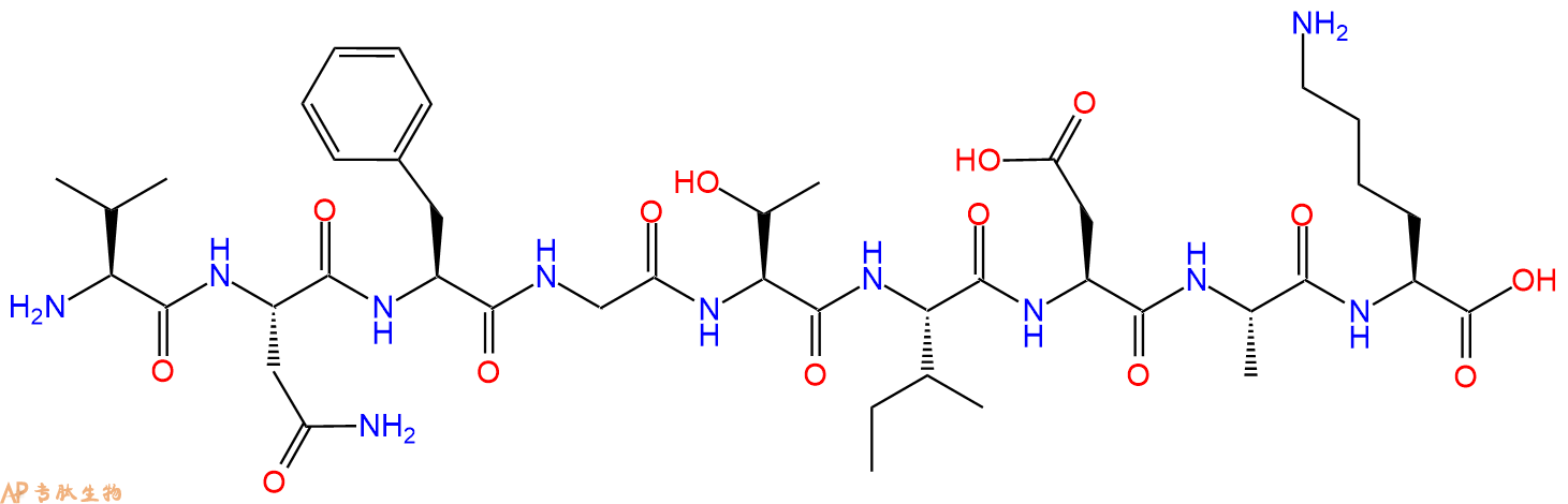 专肽生物产品H2N-Val-Asn-Phe-Gly-Thr-Ile-Asp-Ala-Lys-OH
