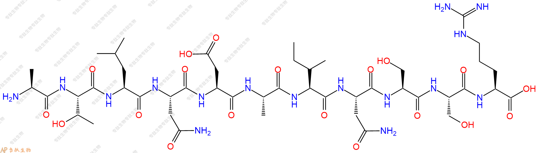 专肽生物产品H2N-Ala-Thr-Leu-Asn-Asp-Ala-Ile-Asn-Ser-Ser-Arg-OH