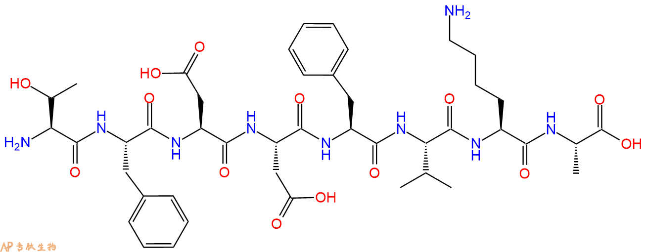 专肽生物产品H2N-Thr-Phe-Asp-Asp-Phe-Val-Lys-Ala-OH
