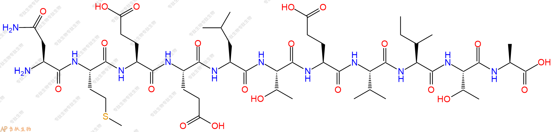 专肽生物产品H2N-Asn-Met-Glu-Glu-Leu-Thr-Glu-Val-Ile-Thr-Ala-OH