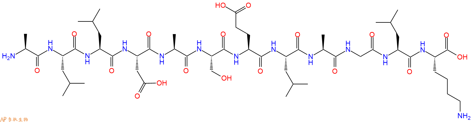 专肽生物产品H2N-Ala-Leu-Leu-Asp-Ala-Ser-Glu-Leu-Ala-Gly-Leu-Lys-OH