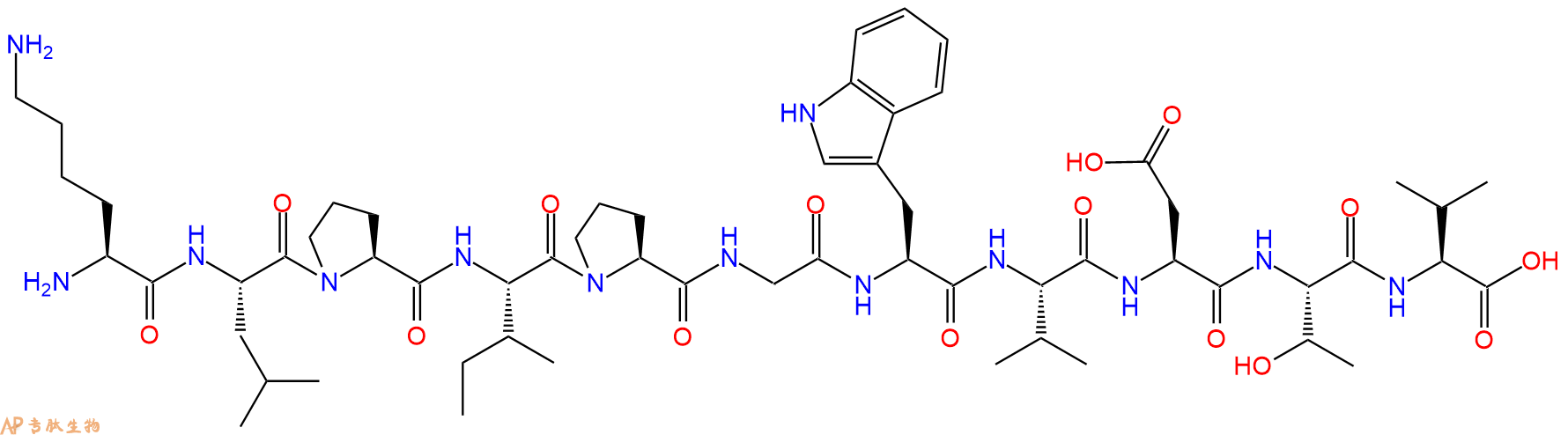 专肽生物产品H2N-Lys-Leu-Pro-Ile-Pro-Gly-Trp-Val-Asp-Thr-Val-OH