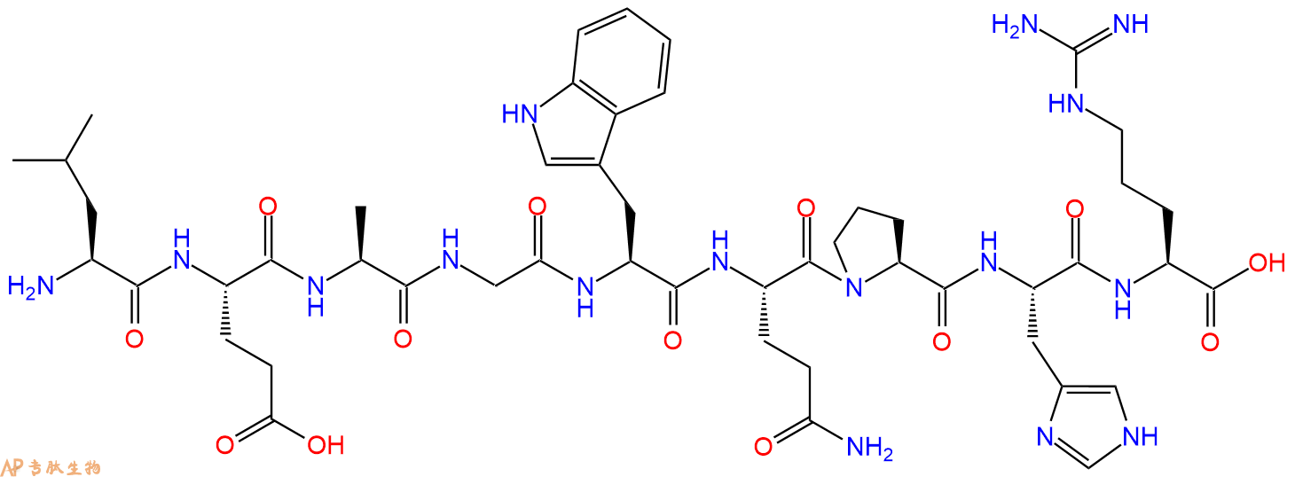 专肽生物产品H2N-Leu-Glu-Ala-Gly-Trp-Gln-Pro-His-Arg-OH