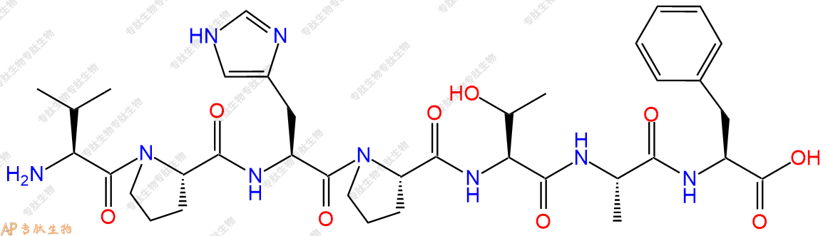 专肽生物产品H2N-Val-Pro-His-Pro-Thr-Ala-Phe-OH