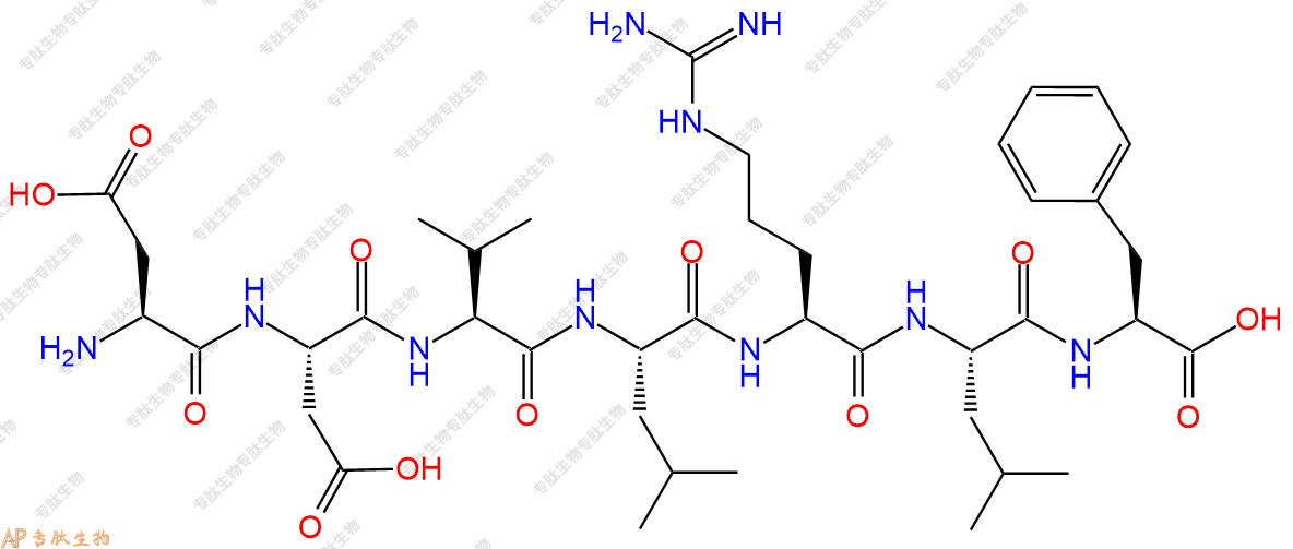 专肽生物产品H2N-Asp-Asp-Val-Leu-Arg-Leu-Phe-OH