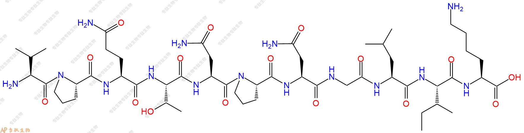 专肽生物产品H2N-Val-Pro-Gln-Thr-Asn-Pro-Asn-Gly-Leu-Ile-Lys-OH