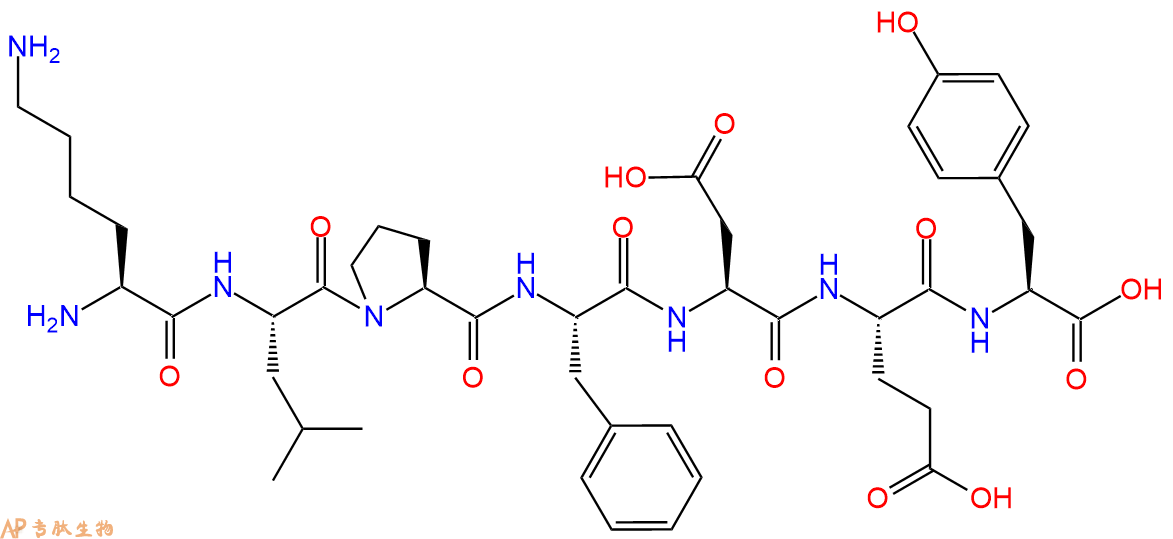 专肽生物产品H2N-Lys-Leu-Pro-Phe-Asp-Glu-Tyr-OH