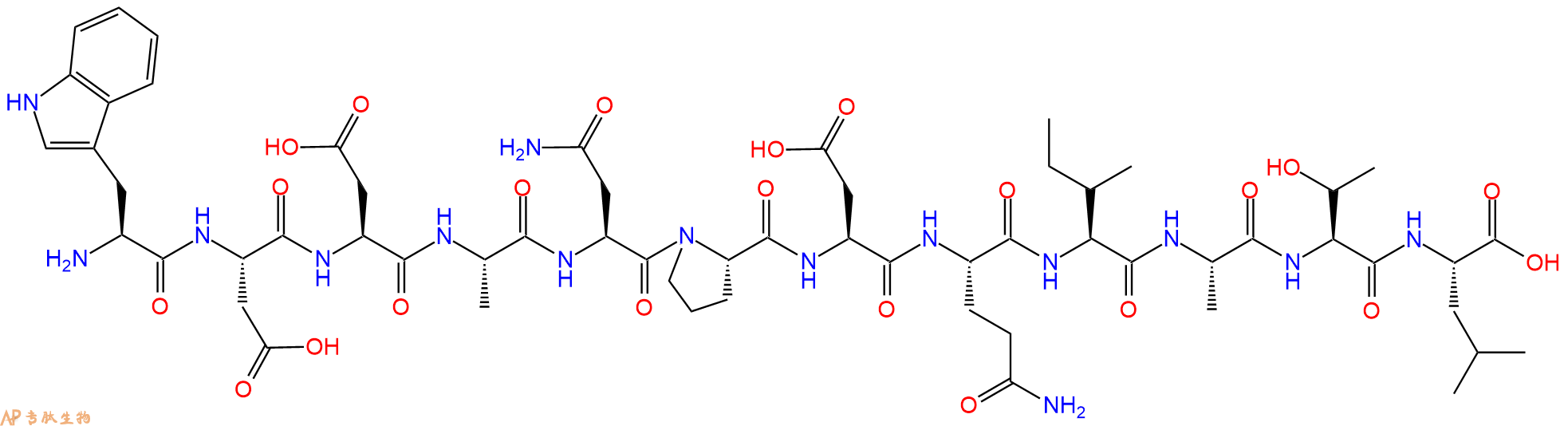 专肽生物产品H2N-Trp-Asp-Asp-Ala-Asn-Pro-Asp-Gln-Ile-Ala-Thr-Leu-OH