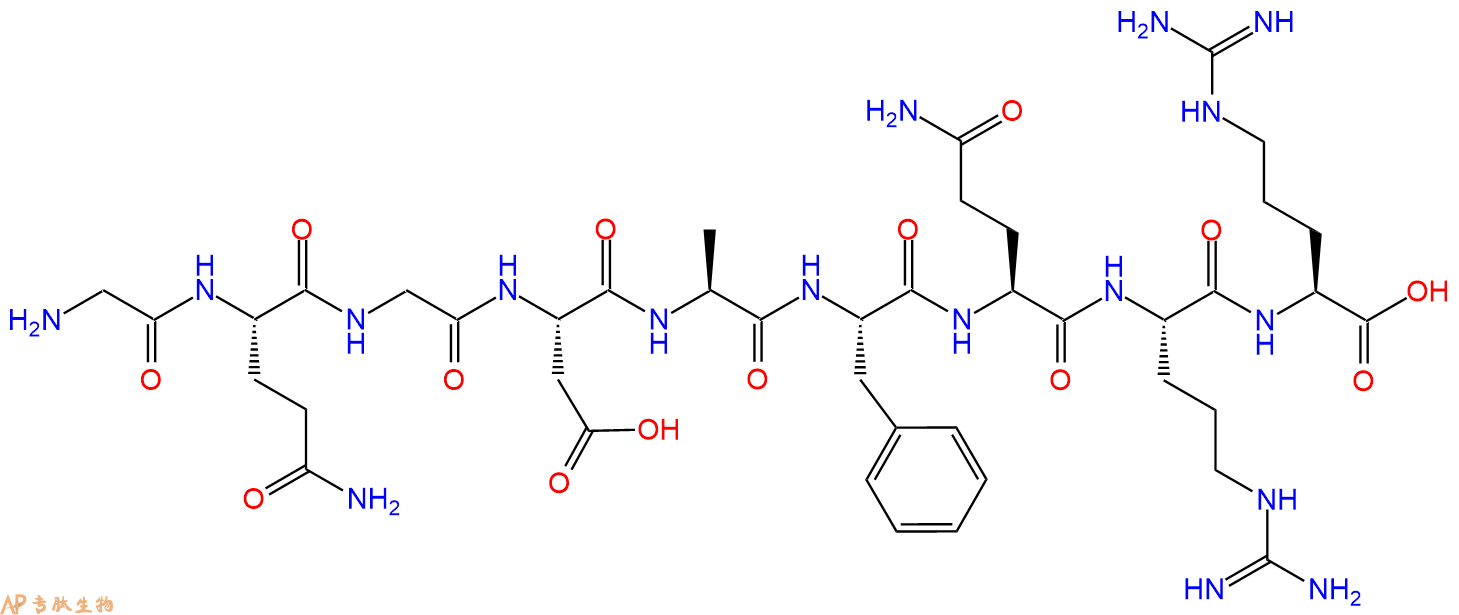 专肽生物产品H2N-Gly-Gln-Gly-Asp-Ala-Phe-Gln-Arg-Arg-OH