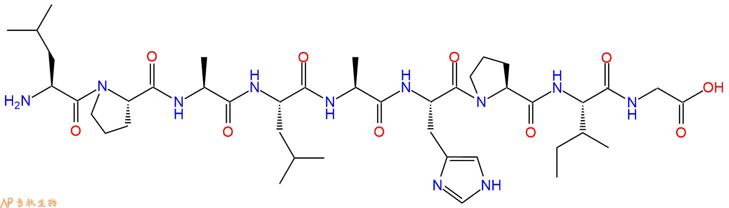 专肽生物产品H2N-Leu-Pro-Ala-Leu-Ala-His-Pro-Ile-Gly-OH