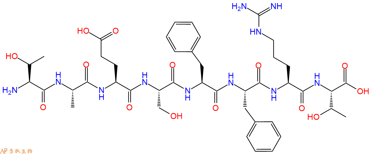 专肽生物产品H2N-Thr-Ala-Glu-Ser-Phe-Phe-Arg-Thr-OH
