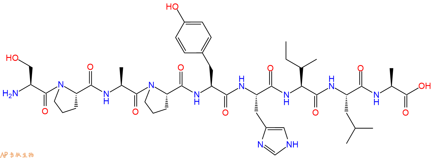 专肽生物产品H2N-Ser-Pro-Ala-Pro-Tyr-His-Ile-Leu-Ala-OH