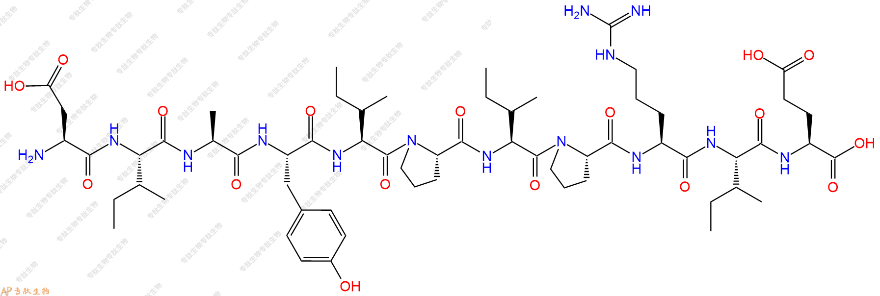 专肽生物产品H2N-Asp-Ile-Ala-Tyr-Ile-Pro-Ile-Pro-Arg-Ile-Glu-OH