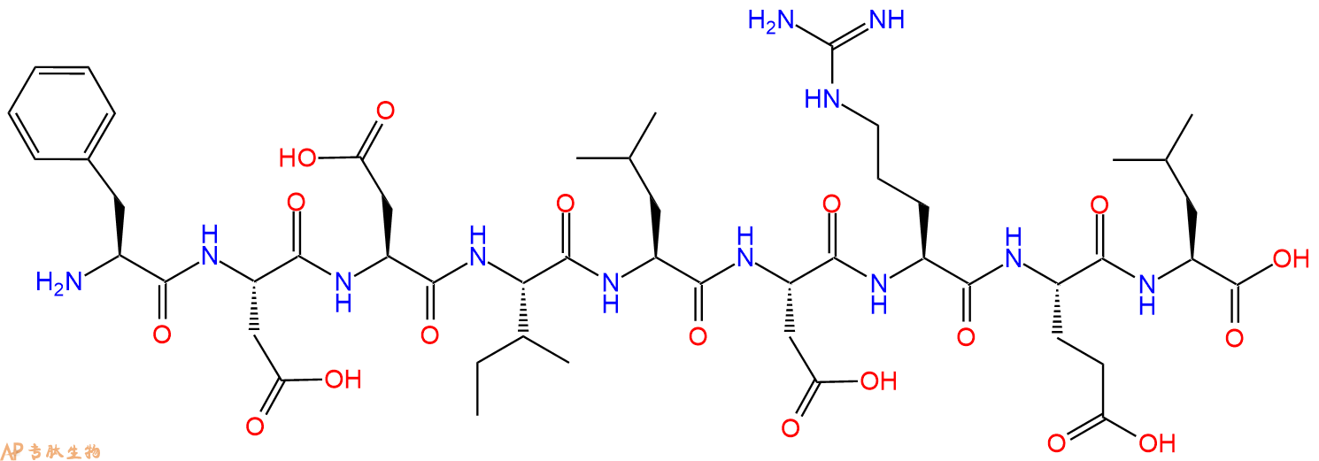 专肽生物产品H2N-Phe-Asp-Asp-Ile-Leu-Asp-Arg-Glu-Leu-OH