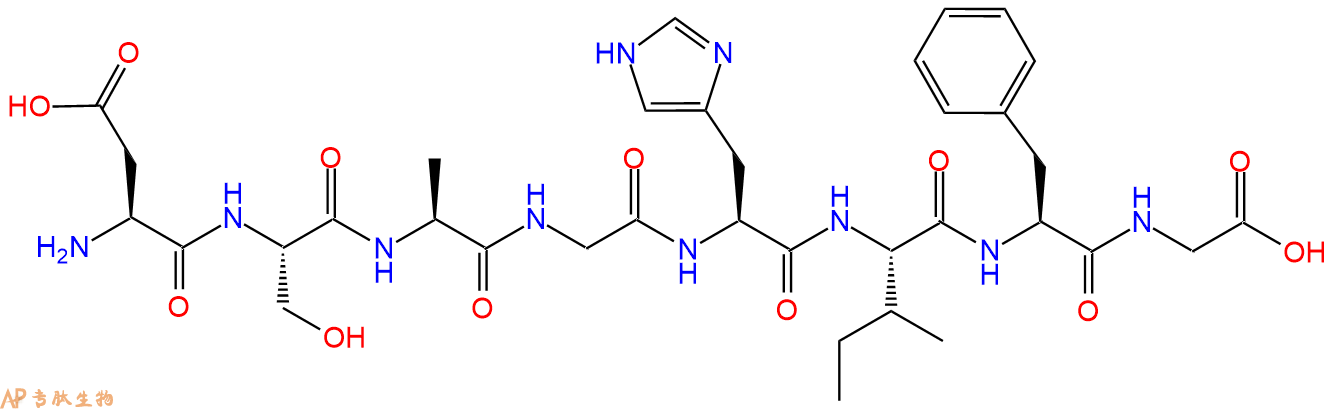 专肽生物产品H2N-Asp-Ser-Ala-Gly-His-Ile-Phe-Gly-OH