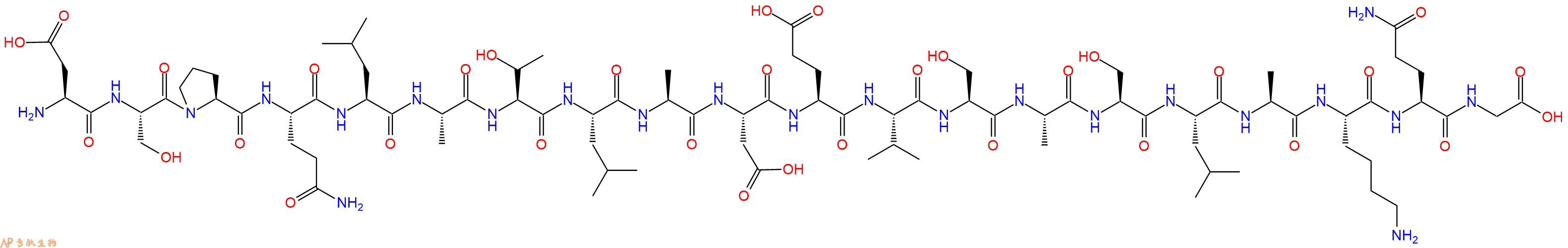 专肽生物产品H2N-Asp-Ser-Pro-Gln-Leu-Ala-Thr-Leu-Ala-Asp-Glu-Val-Ser-Ala-Ser-Leu-Ala-Lys-Gln-Gly-OH