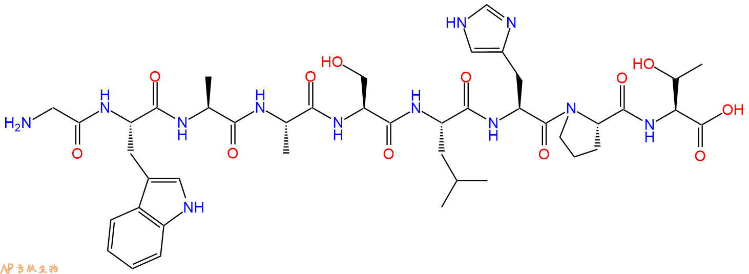 专肽生物产品H2N-Gly-Trp-Ala-Ala-Ser-Leu-His-Pro-Thr-OH