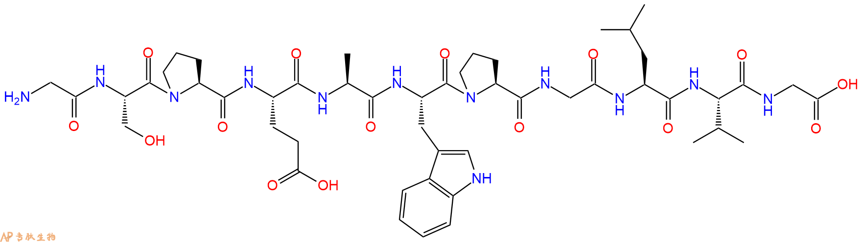 专肽生物产品H2N-Gly-Ser-Pro-Glu-Ala-Trp-Pro-Gly-Leu-Val-Gly-OH
