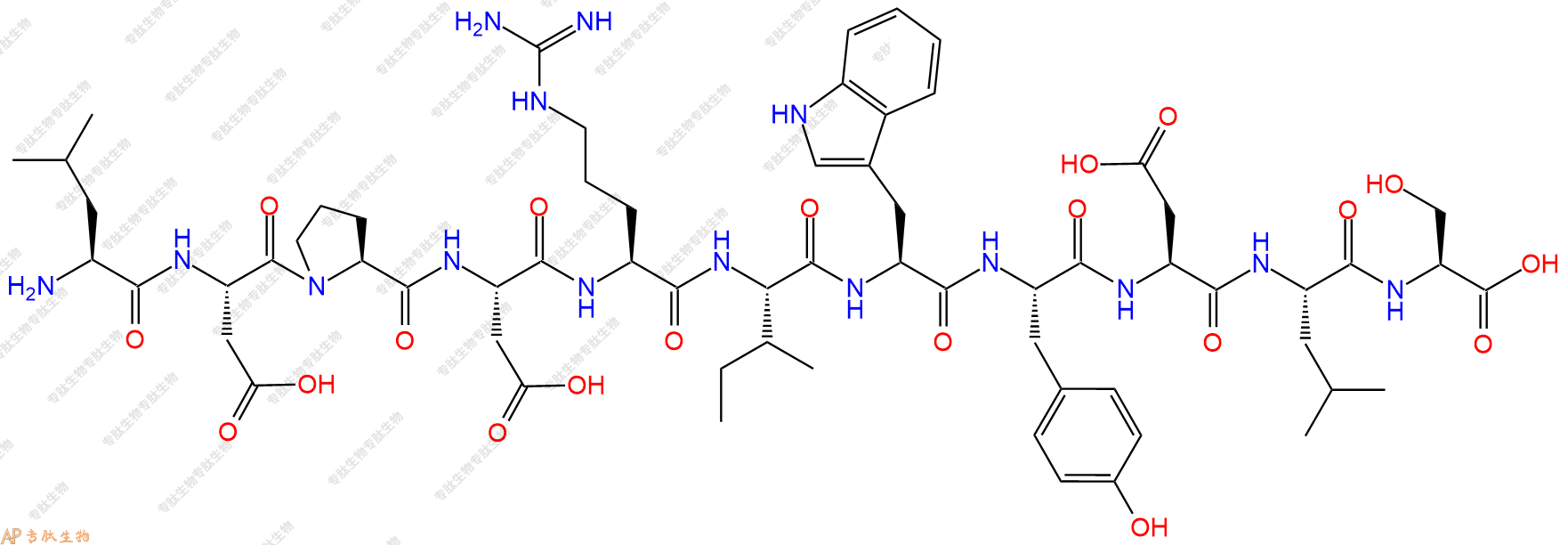 专肽生物产品H2N-Leu-Asp-Pro-Asp-Arg-Ile-Trp-Tyr-Asp-Leu-Ser-OH
