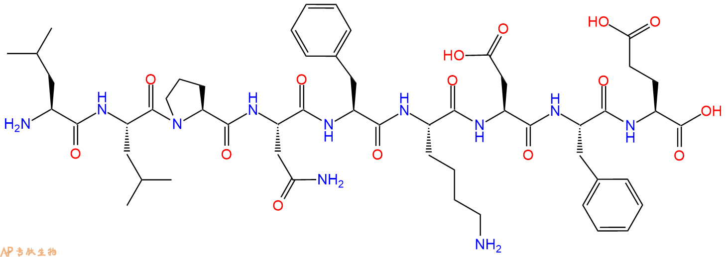专肽生物产品H2N-Leu-Leu-Pro-Asn-Phe-Lys-Asp-Phe-Glu-OH